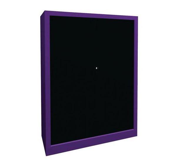 ARMOIRE À RIDEAUX LARGEUR 100 HAUTEUR 135 CM LILAS-NOIR - MANUTAN COLLECTIVITÉS