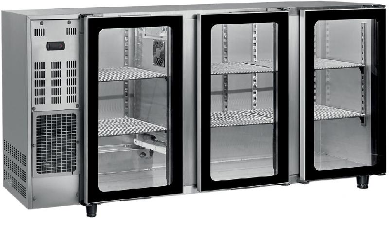 Arrière-bar réfrigéré inox 3 portes vitrées battantes température +... - PFGB206PVI_0