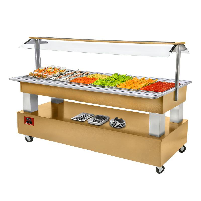 Buffet self service réfrigéré 6x gn 1/1-150 bois chêne clair - BSB/6N-D1-R2_0