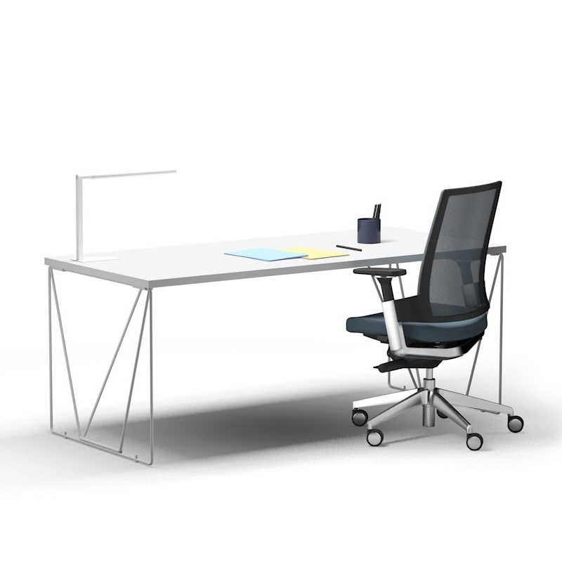 Bureau droit pied tréteau en métal LET'S WORK - robuste et stable - Forma 5_0