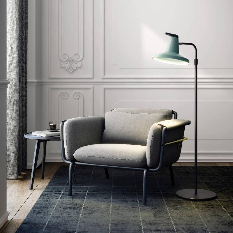 CARPYEN LAMPE SUR PIED GARÇON, AJUSTABLE, MENTHE/NOIR
