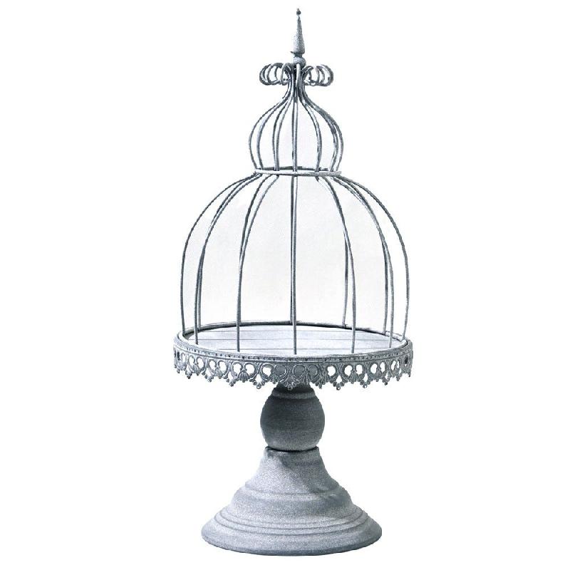 Cloche en métal brut ajouré Ø21 x 47cm_0