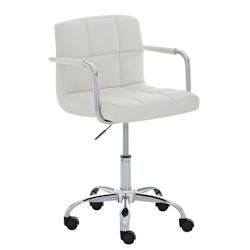 CLP Chaise de bureau Lucy similicuir Blanc - blanc polyester 1040002_0