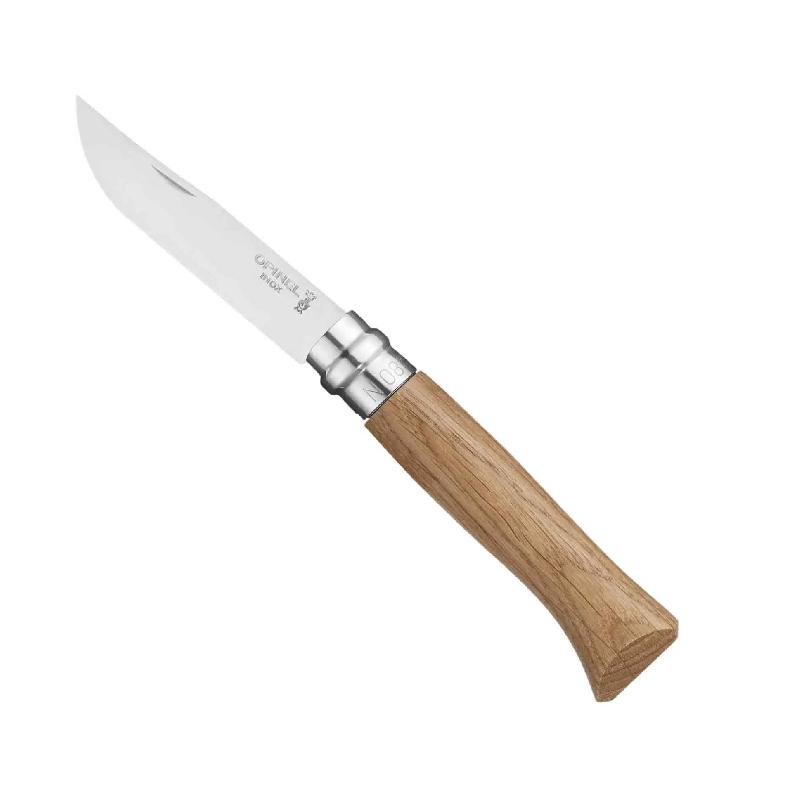 COUTEAU DE POCHE N°8 MANCHE EN CHÊNE AVEC LAME INOX 8.5 CM - OPINEL - INOX