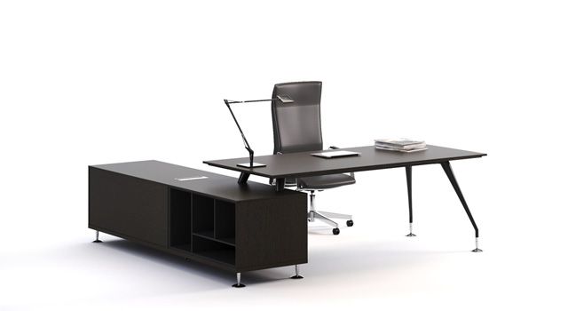 Enosi Evo - Bureau de direction Las Mobili - Pieds tubulaires coniques en acier et finitions modernes_0