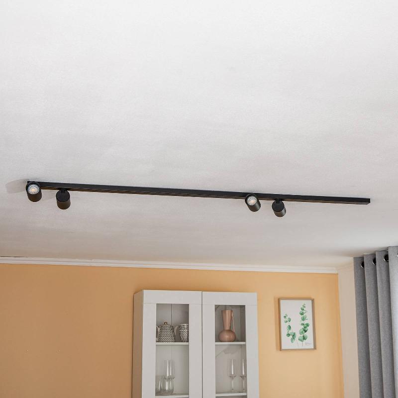 EULUNA SPOT POUR PLAFOND MONO VIII NOIR À 8 LAMPES 2X150CM