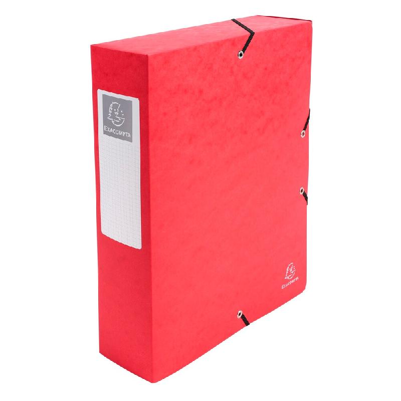 Exacompta - Réf. 50835E - 6 boites de classement Exabox Dos 80 mm Carte lustrée - A4 - Rouge - rouge en carton 50835E_0