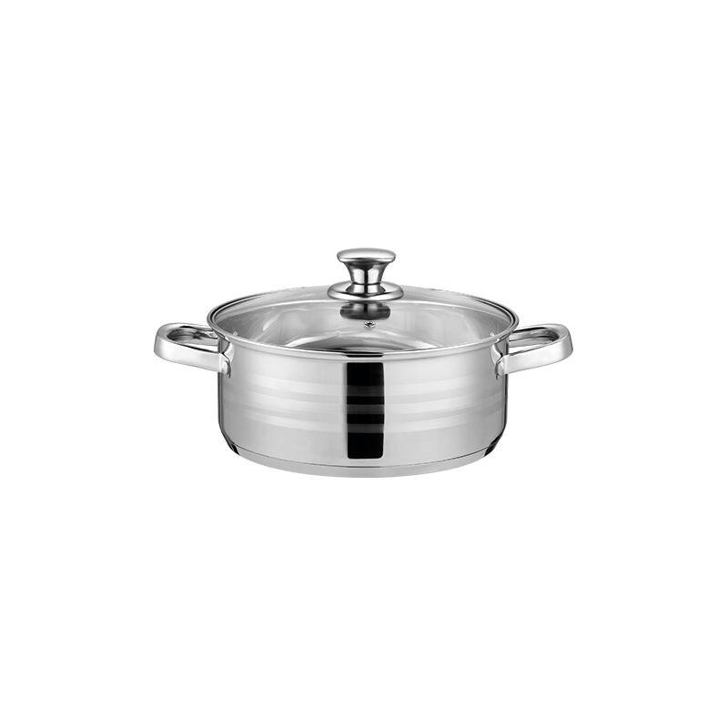 Faitout 24x10cm avec couvercle tous feux dont induction Montreux Collection Acier  SH-NC24LP usage non-intensif Swiss Haus - 5407011642659_0