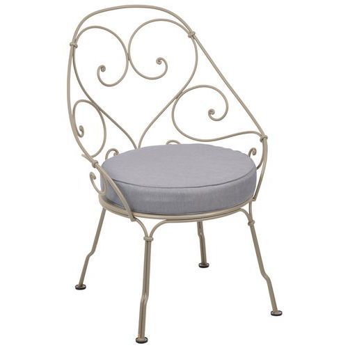 FAUTEUIL CABRIOLET 1900 MUSCADE COUSSIN GRIS FLANELLE - FERMOB