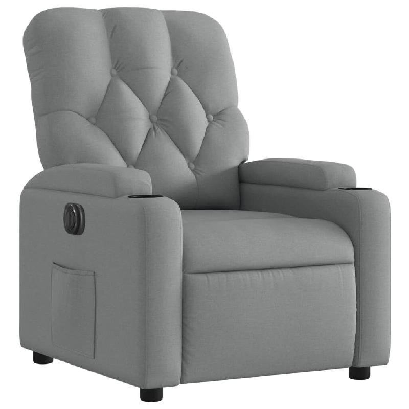 Fauteuil inclinable électrique Gris clair Tissu Modèle Belvior - 8721012171749_0