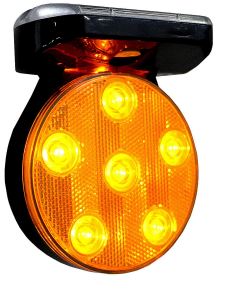 Flash 6 leds super bright - réflecteur couleur ambre - aimantée - K8/AK5 - protection IP66 - batterie NI-MH solaire_0