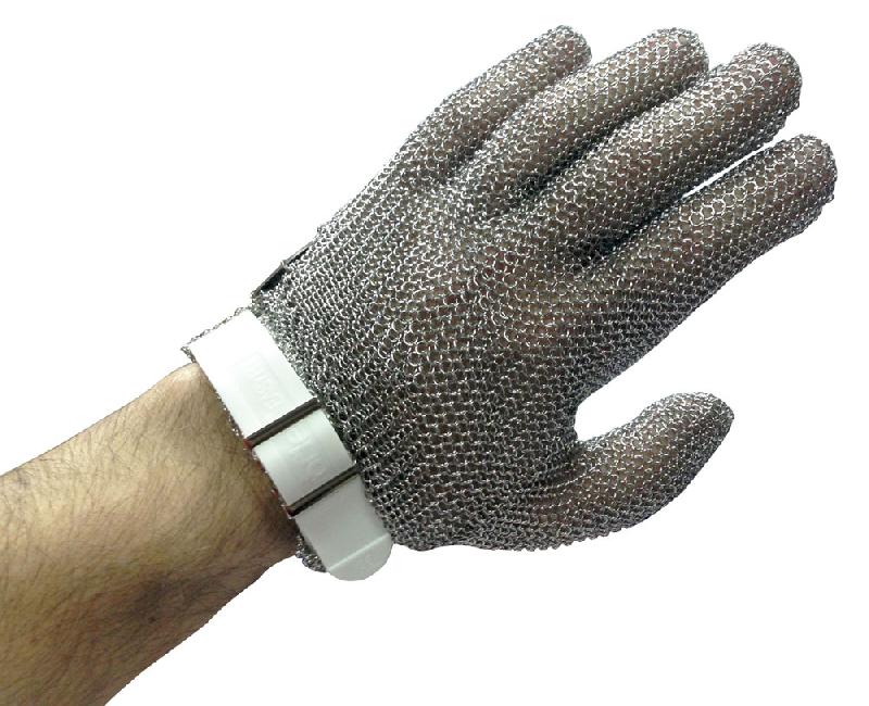 GANT EN MAILLE INOX À SANGLE DE BOUCHER