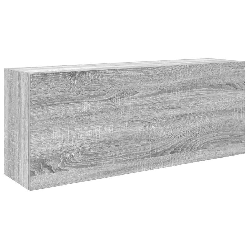 Helloshop26 - Armoire murale de salle de bain multifonctionnelle design épuré 100 x 25 x 40 cm en bois gris 02_0051298 - gris Bois massif 3000236843_0