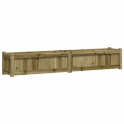 Helloshop26 - Jardinière bac lit surélevé plantes fleurs terrasse jardin 180 x 31 x 31 cm bois de pin imprégné marron 02_0037469 - 3000213873160_0