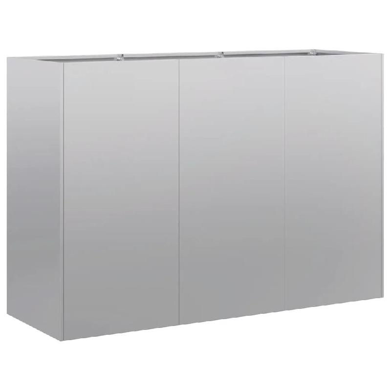 Helloshop26 - Jardinière rectangulaire design moderne balcon jardin 120 x 40 x 80 cm en acier galvanisé 02_0051509 - acier 3000236949378_0