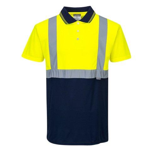 LOT DE 2 - PORTWEST S479 POLO BICOLORE JAUNE/MARINE - TAILLE XL