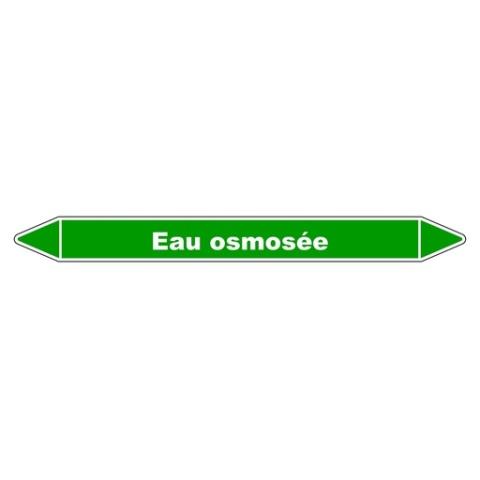 LOT DE 5 - MARQUEUR DE TUYAUTERIE - EAU OSMOSÉE - NFX 08-105 - VINYLE LAMINÉ 450 X 52 MM