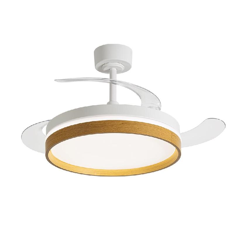 Lumisky Ventilateur Plafond LED CALYSA D106CM Effet bois Aluminium Beige - beige 3666162013103_0