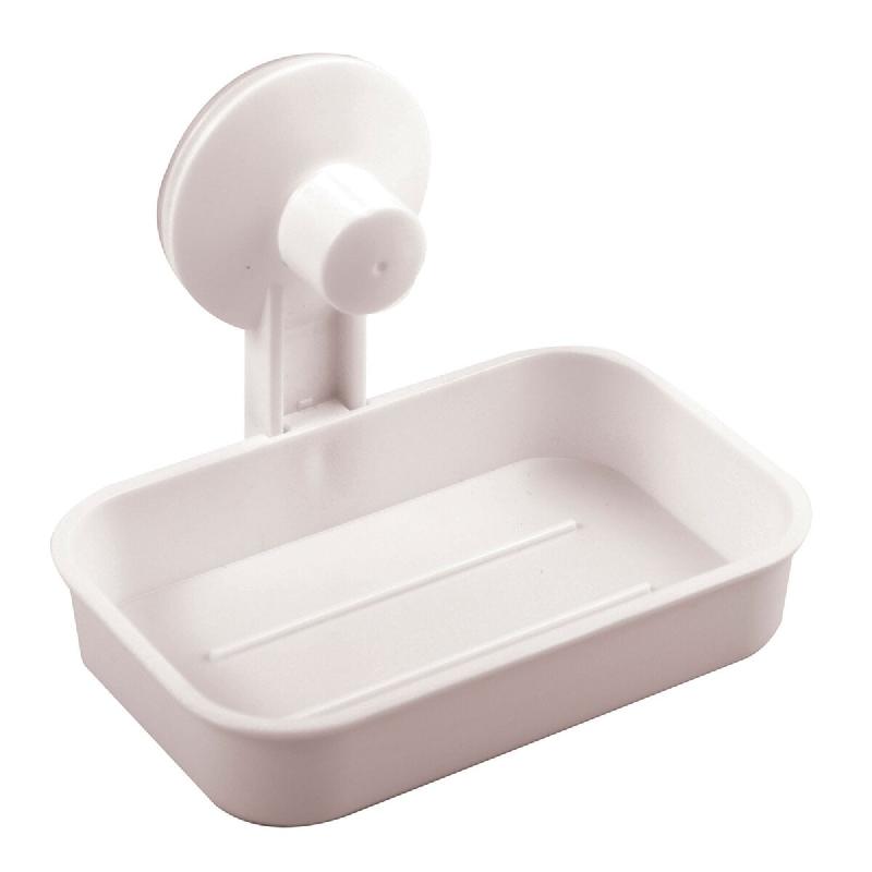 MSV Super Ventouses Porte-savon en plastique couleur blanche - blanc plastique MS4515_0