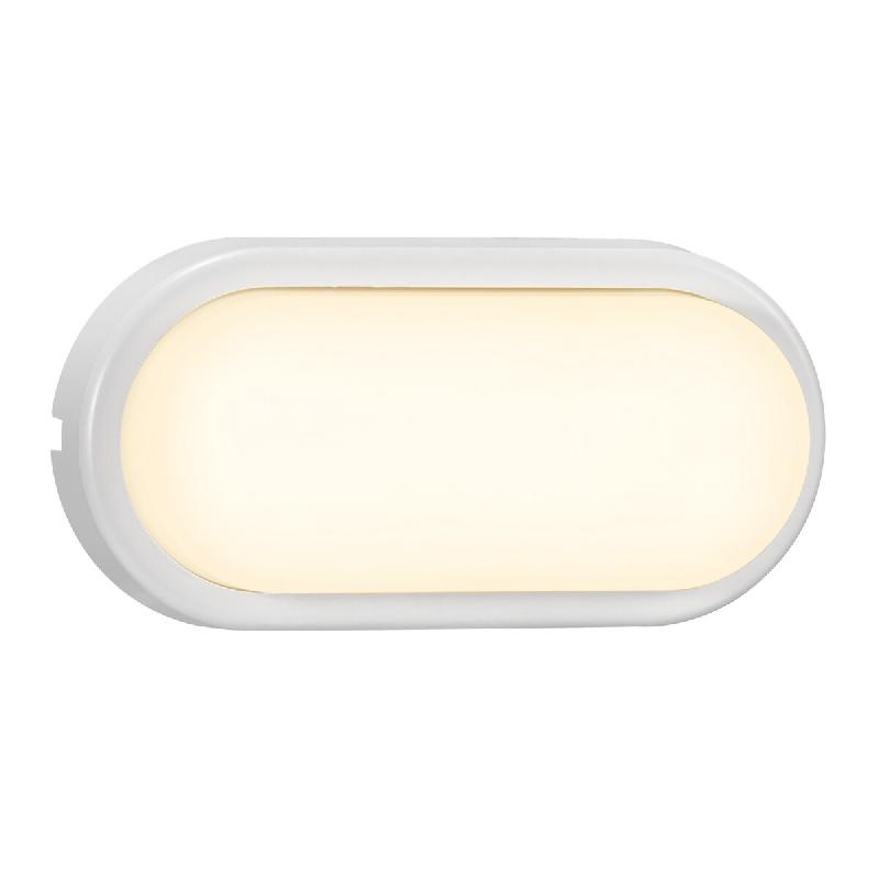 Nordlux Applique murale luminaire CUBA Energy Oval Matière plastique Blanc H. 10 IP54 -Extérieur - blanc 5704924001901_0