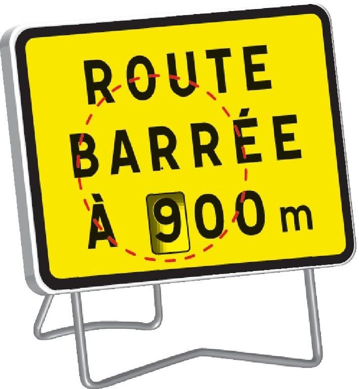 Panneaux Taliasign KC1 à disque chiffre 800x600 mm classe 1 Indications Temporaires - PNTLGLV1KCD-TL01/1_0