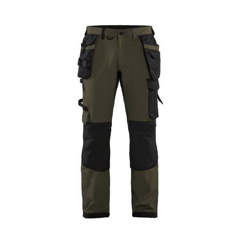 PANTALON DE TRAVAIL ARTISAN STRETCH 4D VERT/NOIR C44 - BLAKLADER