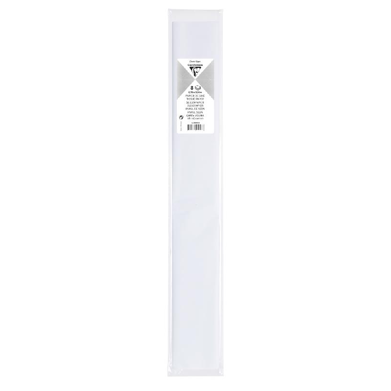 PAPIER DE SOIE, SACHET DE 8 FEUILLES 18G/M2 AU FORMAT 50X75CM - BLANC - LOT DE 10