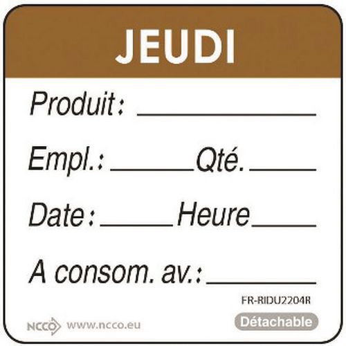 ROULEAU DE 500 ÉTIQUETTES JEUDI MARRON_257 004 - MATFER