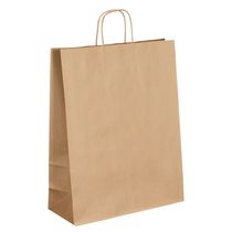 SAC MAGASIN KRAFT NATUREL BRUN POIGNÉES TORSADÉES 48 X 45 X 17 CM - CARTON DE 50