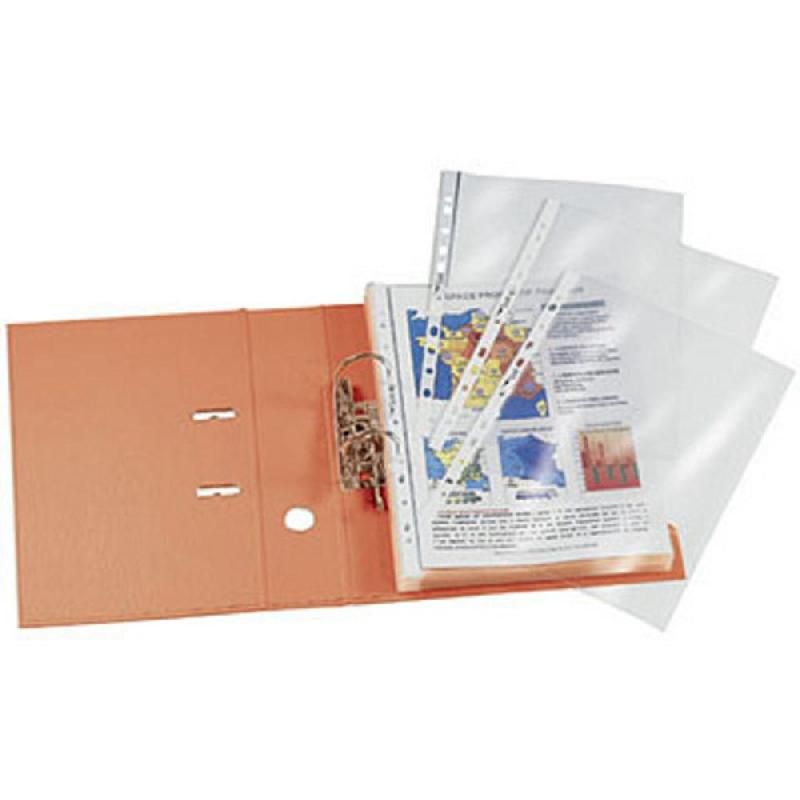 STAPLES POCHETTE PERFORÉE QUALITÉ STANDARD STAPLES - POLYPROPYLÈNE 6/100E TRANSPARENT (LOT DE 100)