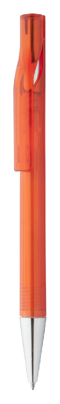 Stylo bille transparent - embout métal - encre bleue - couleur rouge - 11g_0