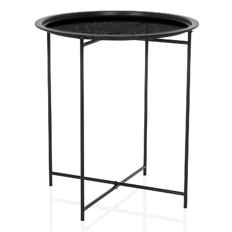 Table d'appoint / table basse / table de salon ALLRUND Métal noir hjh LIVING - noir acier 803125_0