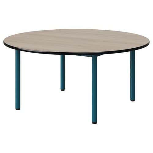 TABLE MALIBU Ø 120 T2 4P STRA ANTIB ACACIA/NOIR BLEU 5025