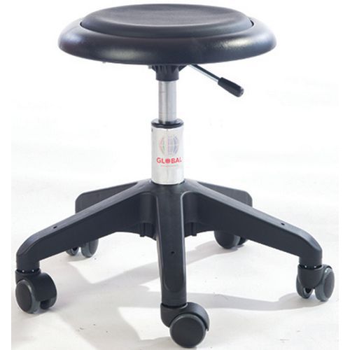 TABOURET MICRO OCTOPUS - IMITATION CUIR - BAS - NOIR - GLOBAL PROFESSIONAL SEATING