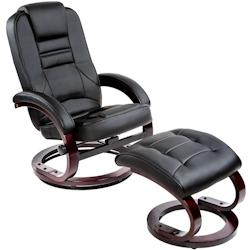 Tectake Fauteuil relax pied rond - noir - 403849 - noir matière synthétique 403849_0