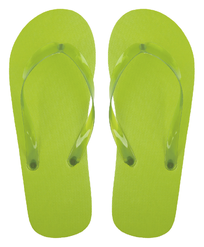 Tongs en PE - Bandes en PVC transparentes - Couleur vert kiwi - 112g_0