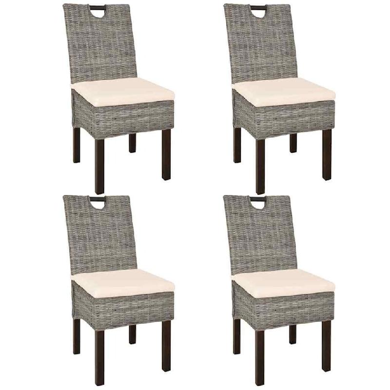 VidaXL Chaises à manger lot de 4 rotin Kubu bois de manguier Modèle Orion Classique - 274362xl_0