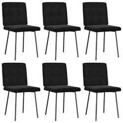 VidaXL Chaises à Manger Lot De 6 Noir Velours - noir 8721158569776_0