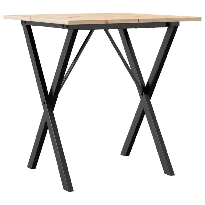 VidaXL Table à manger cadre en X 70x70x75 cm bois de pin massif acier Modèle Polaris Advance Plus - 3282693_0