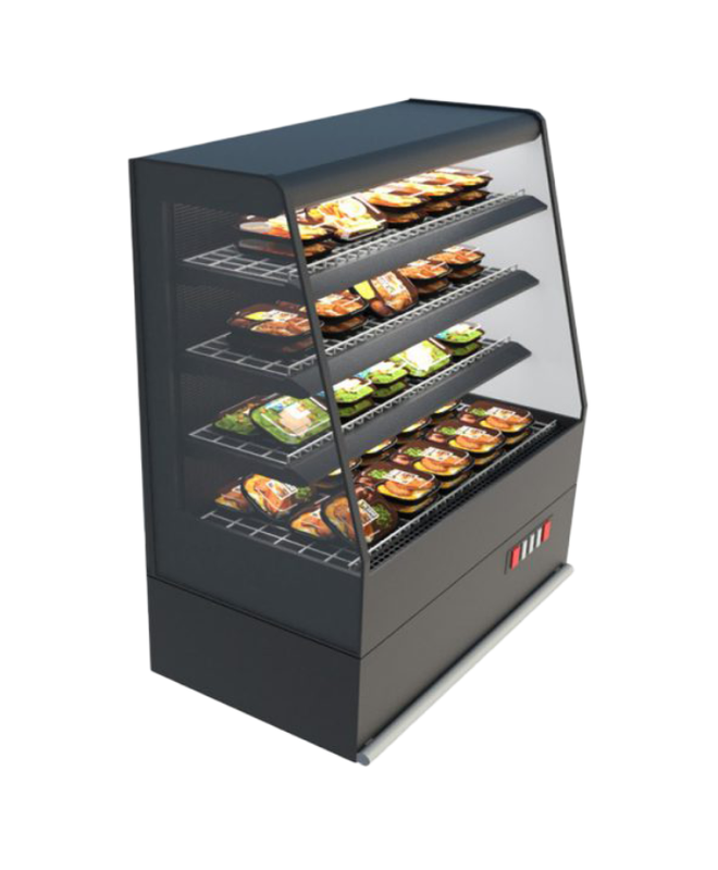 Vitrine réfrigérée semi-verticale MILANO SV SLIM - 3 étagères + base, rideau de nuit, LED, EORI-SV-SL-937_0