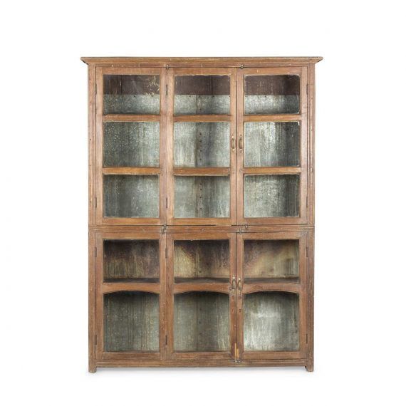 00119001000491 - Meuble présentoir antique en bois et métal - Francisco Segarra - 158x35xh208cm_0