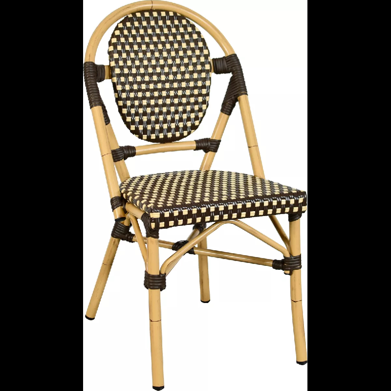 Chaise MEAUX - Aluminium, Rotin, Tressage Nylon - Extérieur, Bistrot_0