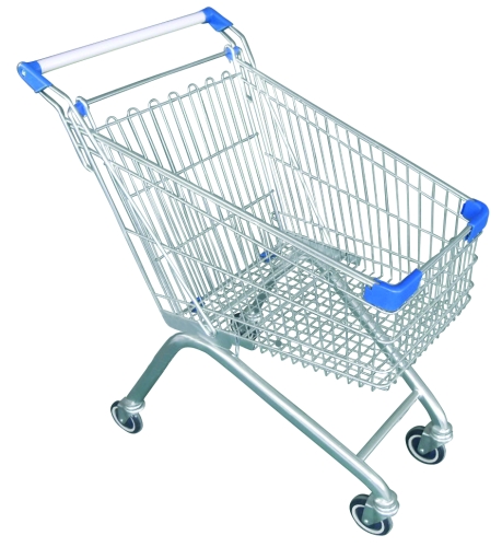 Chariots de supermarché 80 L - 840 x 530 x 950 mm - Référence 9415 - Finitions zinc brillant_0
