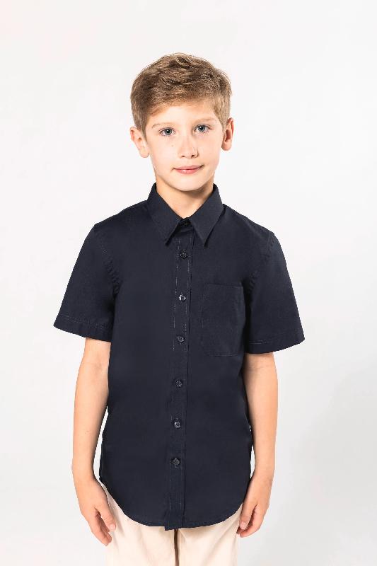 Chemise de travail popeline manches courtes enfant - Réf: K520 - Kariban - 100% coton - Entretien facile_0