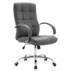 CLP Fauteuil de bureau Mikos en similicuir Gris - gris polyester 19410708_0