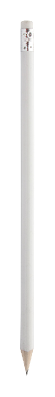 Crayon à papier avec gomme taillé - Mine HB - Couleur blanche - 5g_0