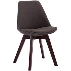 Décoshop26 - Chaise de salle à manger x1  design scandinave en tissu gris foncé et piètement à 4 pieds en bois marron 10_0003302 - marron 3000251_0