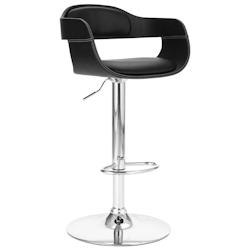 Décoshop26 - Tabouret de bar x1 chaise haute design rétro en PVC noir et métal DEC029516 - noir 3000257416682_0