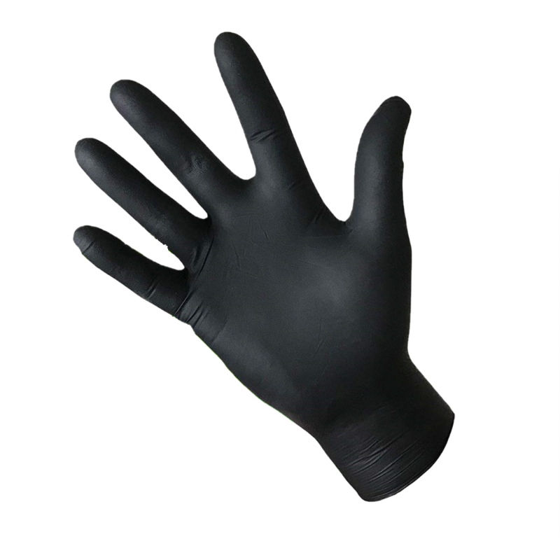 Gants jetables nitrile 5 gr noir non poudrés - boîte de 100 gants - 200001005_0