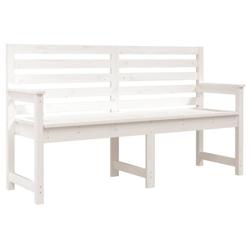 Helloshop26 - Banc de jardin meuble de patio d'extérieur terrasse blanc 159,5 x 48 x 91,5 cm bois massif de pin 02_0011650 - 3000639547768_0